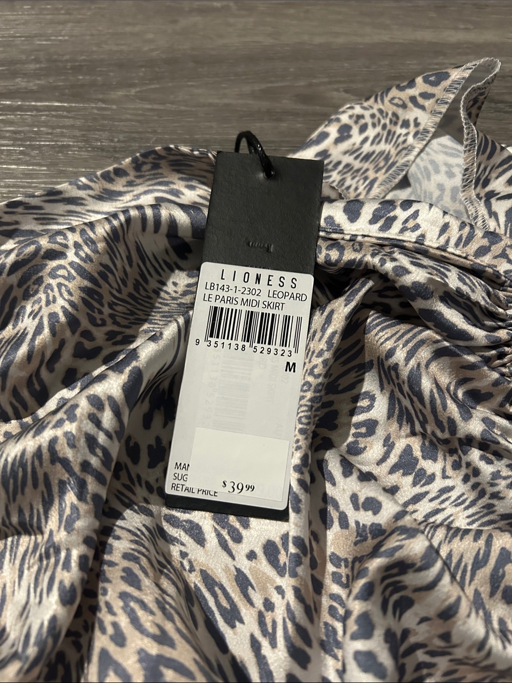 Women's Animal Print Midi skirt in Gray and Cream - Picture 5 of 6